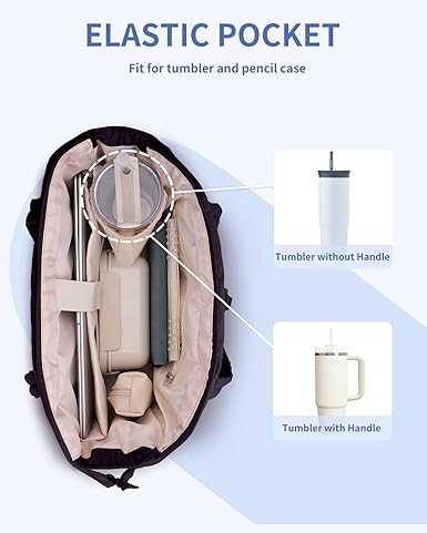 Puffer Tote Bag with Cup Holder & Laptop Compartment & Trolley Sleeve for Travel, Work, Nurse, Women