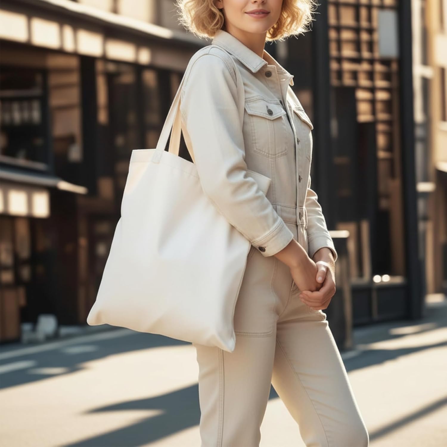 Available Premium Canvas Reusable Tote Gift Bags,Made of Natural Canvas with Handle,Work,DIY,Shopping