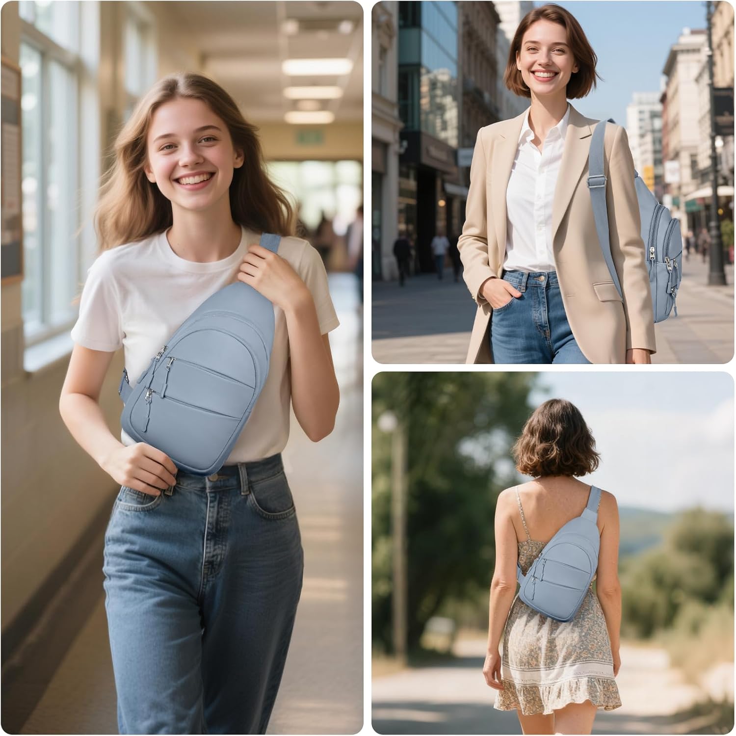 Crossbody Bags for Women, Sling Bag for Men, Small Hiking Backpack Anti Theft Lightweight for Outdoors Travel